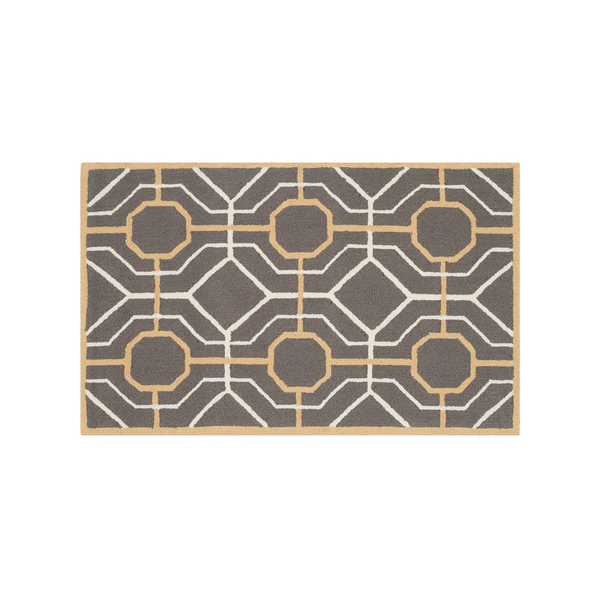Safavieh Four Seasons Boynton Geometric Indoor Outdoor Rug, Dark Gray Ivory
