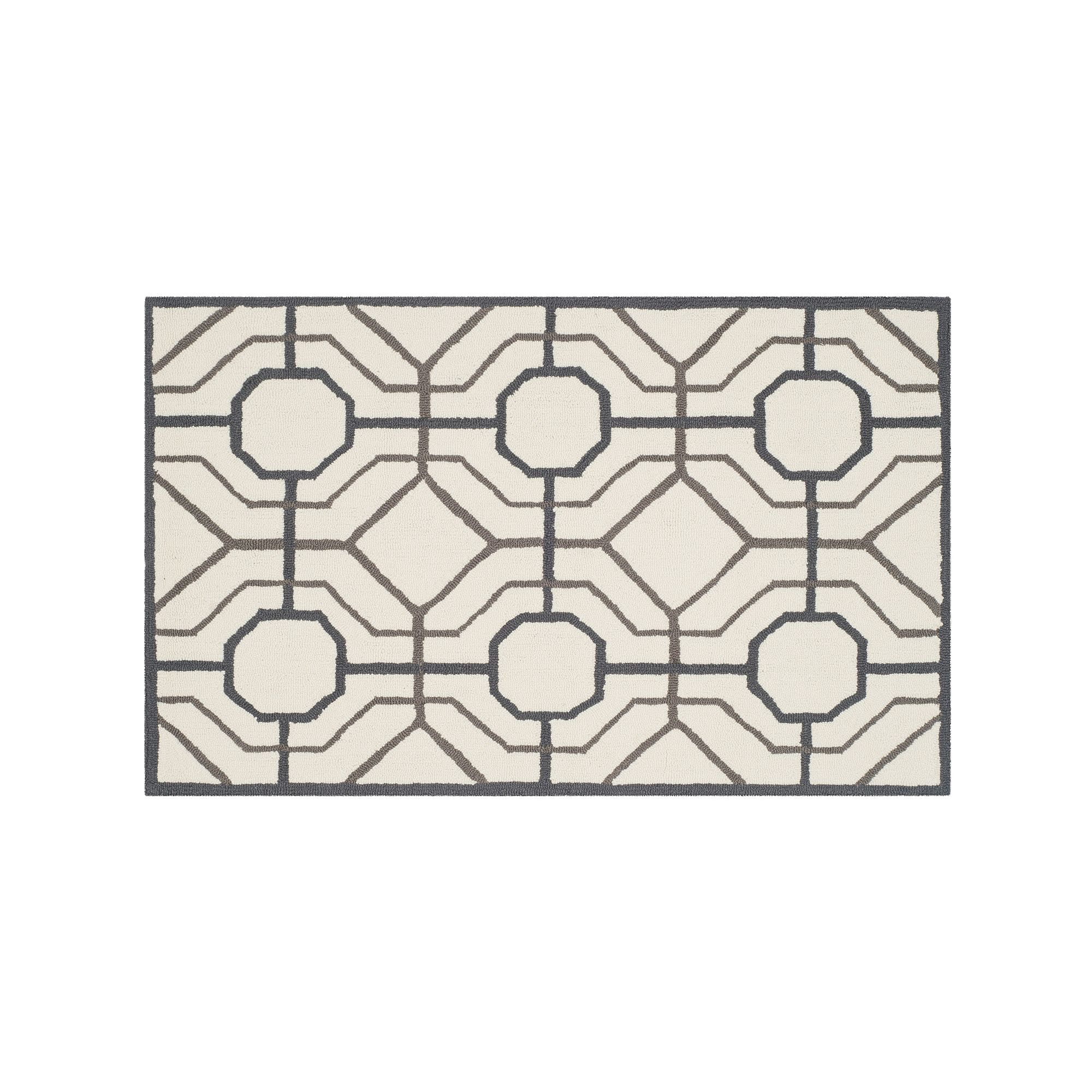Safavieh Four Seasons Boynton Geometric Indoor Outdoor Rug, Ivory Black