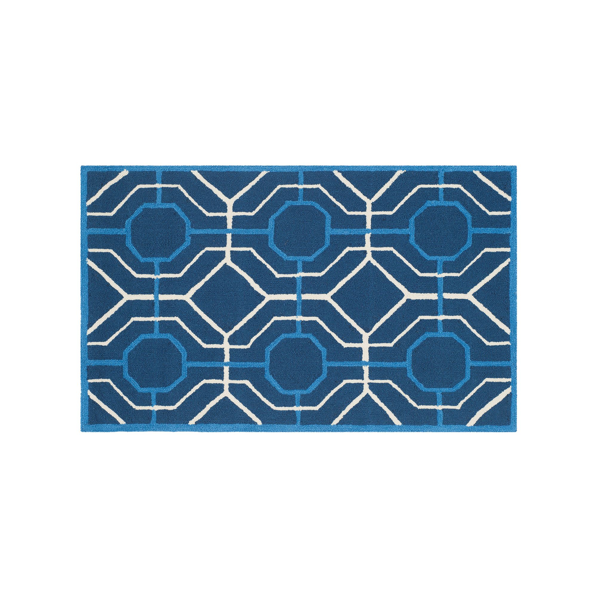 Safavieh Four Seasons Boynton Geometric Indoor Outdoor Rug, Navy Ivory