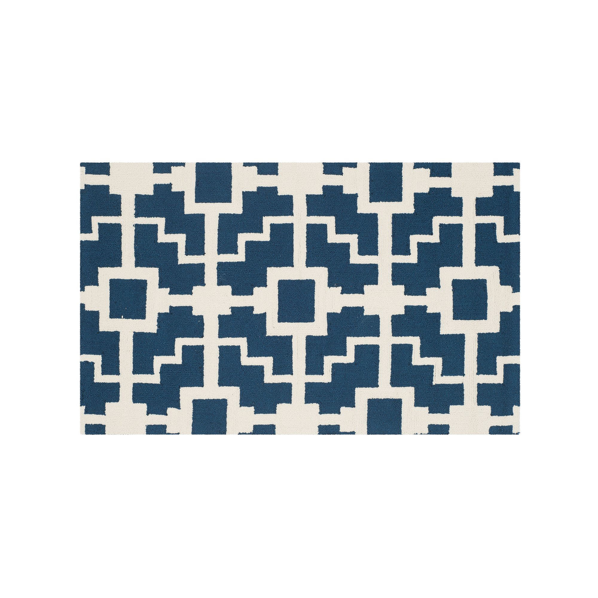 Safavieh Four Seasons Crestview Geometric Indoor Outdoor Rug, Navy Ivory