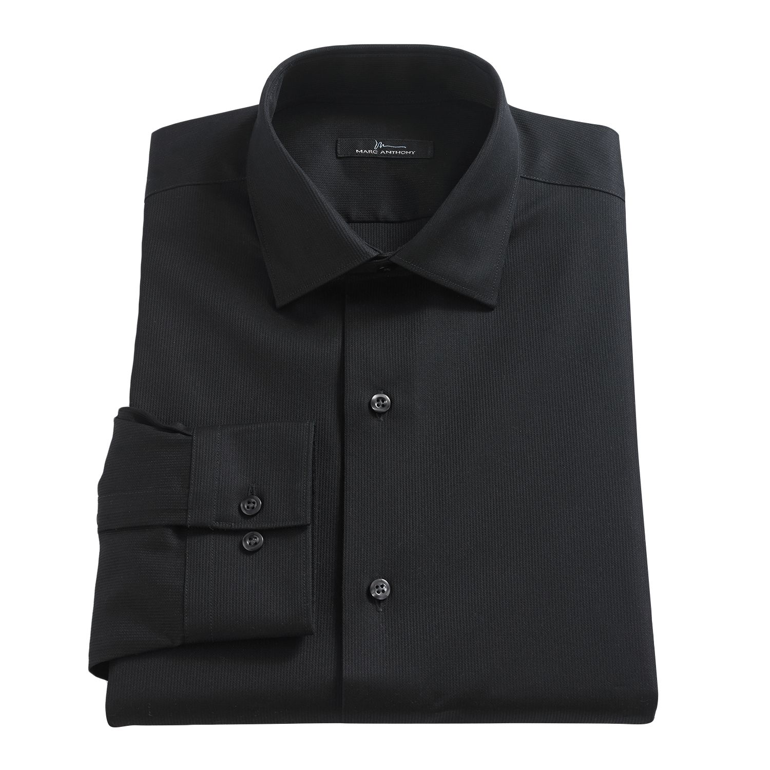 slim fit white dress shirt with black buttons