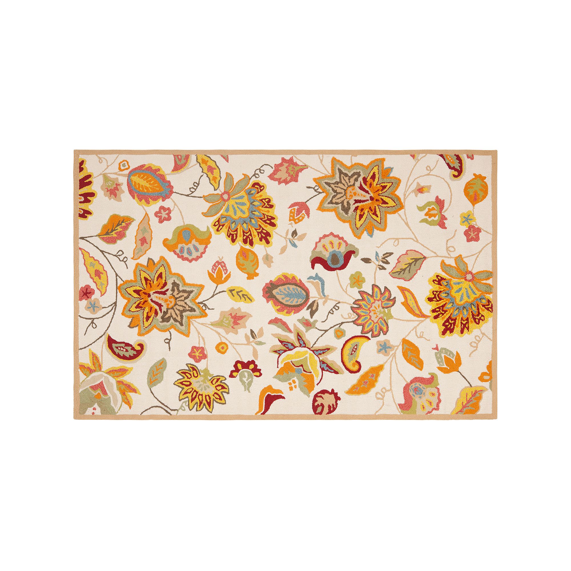 Safavieh Four Seasons Parkland Floral Indoor Outdoor Rug, Ivory Yellow