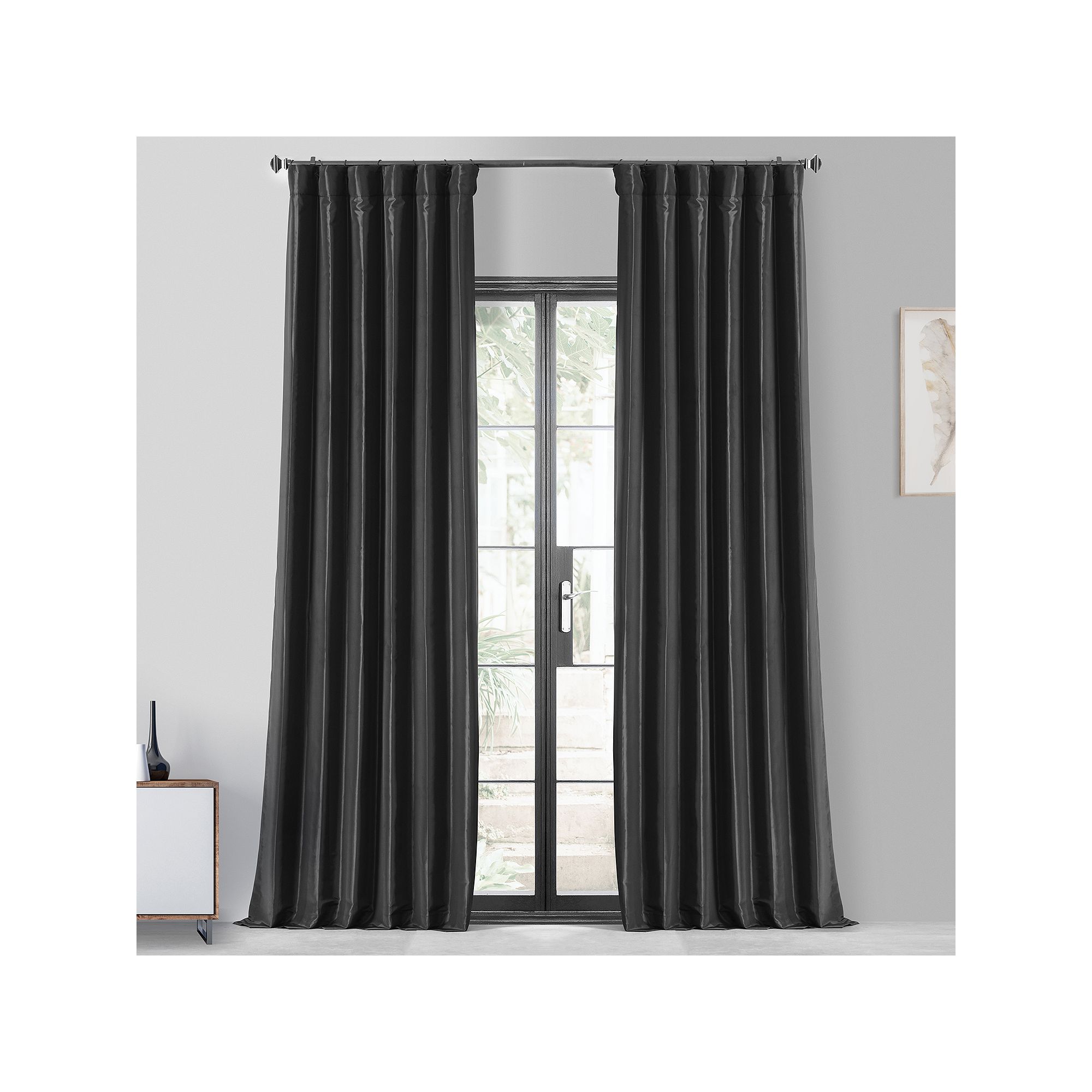 EFF Faux Silk Taffeta Blackout Curtain Panel