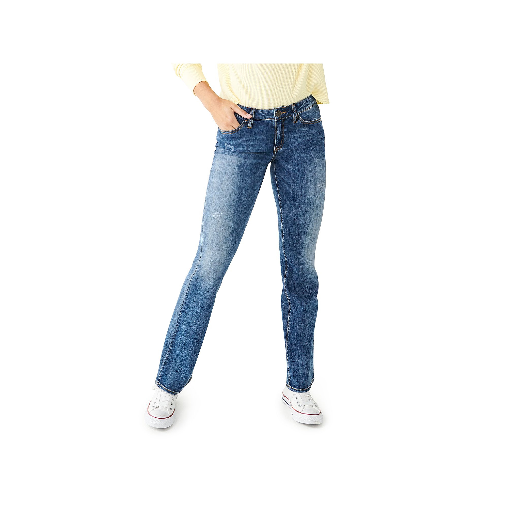 Juniors SO® Low-Rise Bootcut Jeans, Girls, Size: 0, Medium Blue