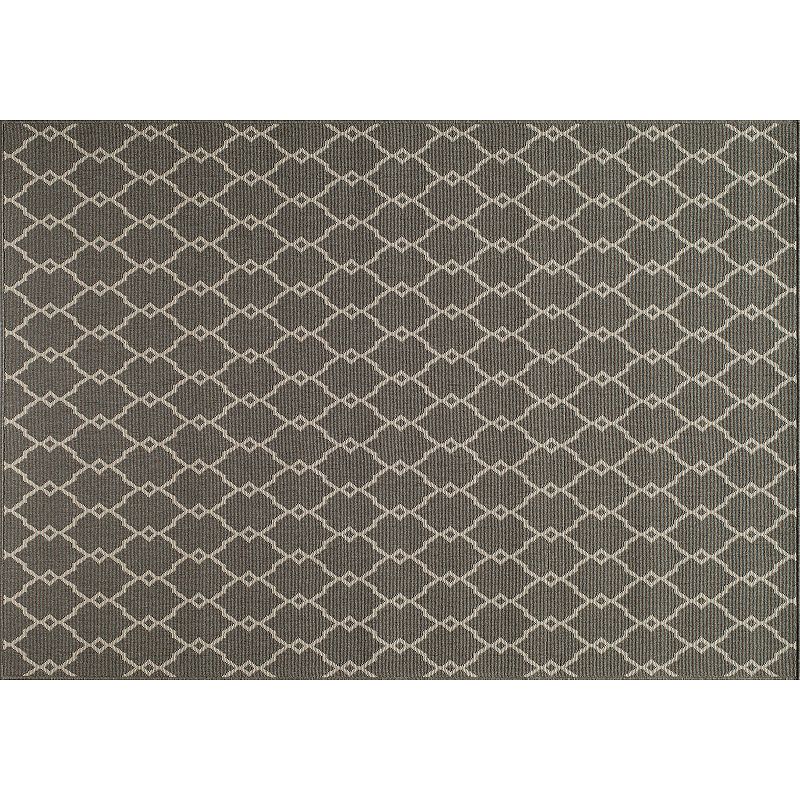 Momeni Baja Geometric Indoor Outdoor Rug, Med Grey, 6.5X9.5 Ft