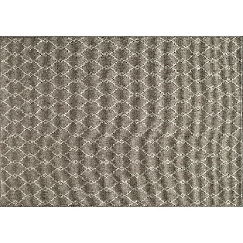 Momeni Baja Geometric Indoor Outdoor Rug, Dark Beige, 6.5X9.5 Ft