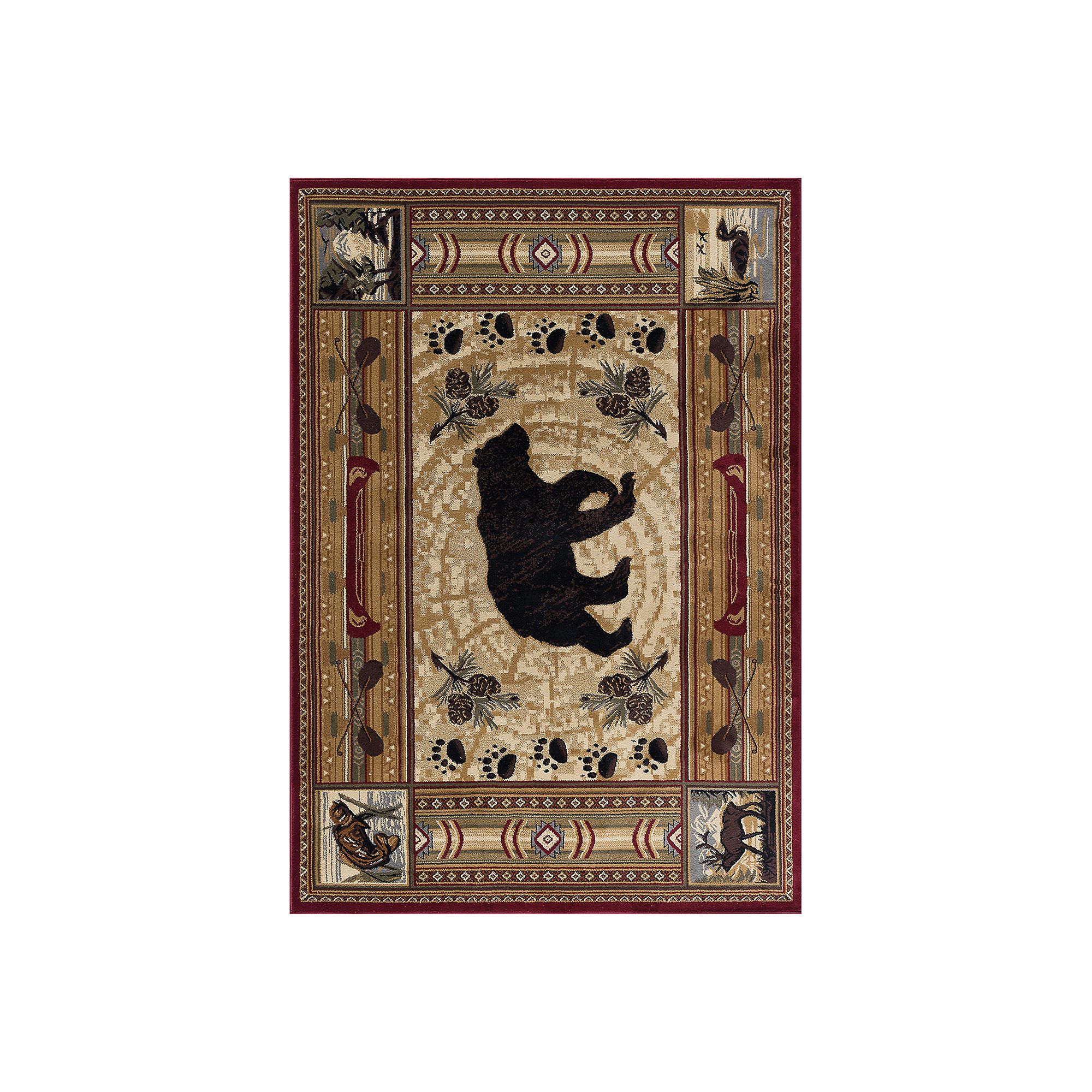KHL Rugs Black Bear Lodge Rug, Brown