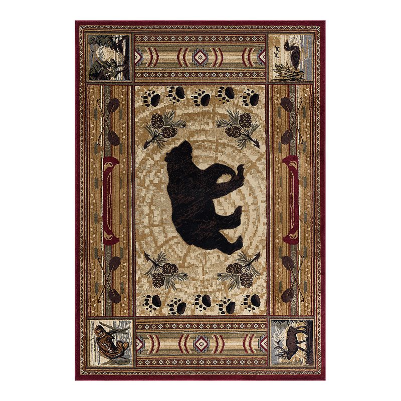 KHL Rugs Lodge Rug, Red, 7X10 Ft
