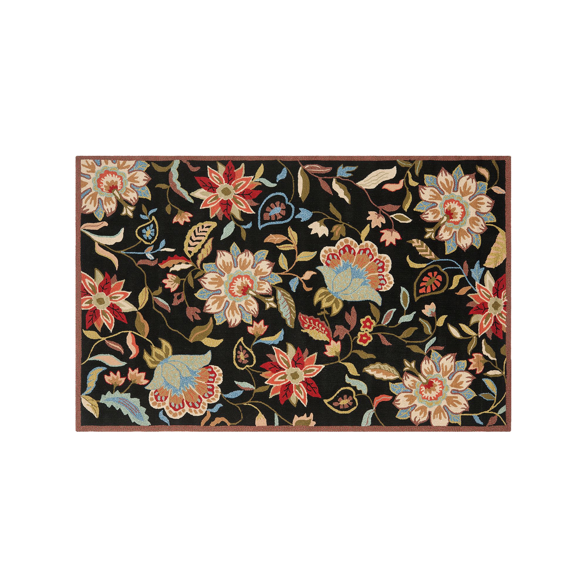 Safavieh Four Seasons Margate Floral Indoor Outdoor Rug, Black Purple