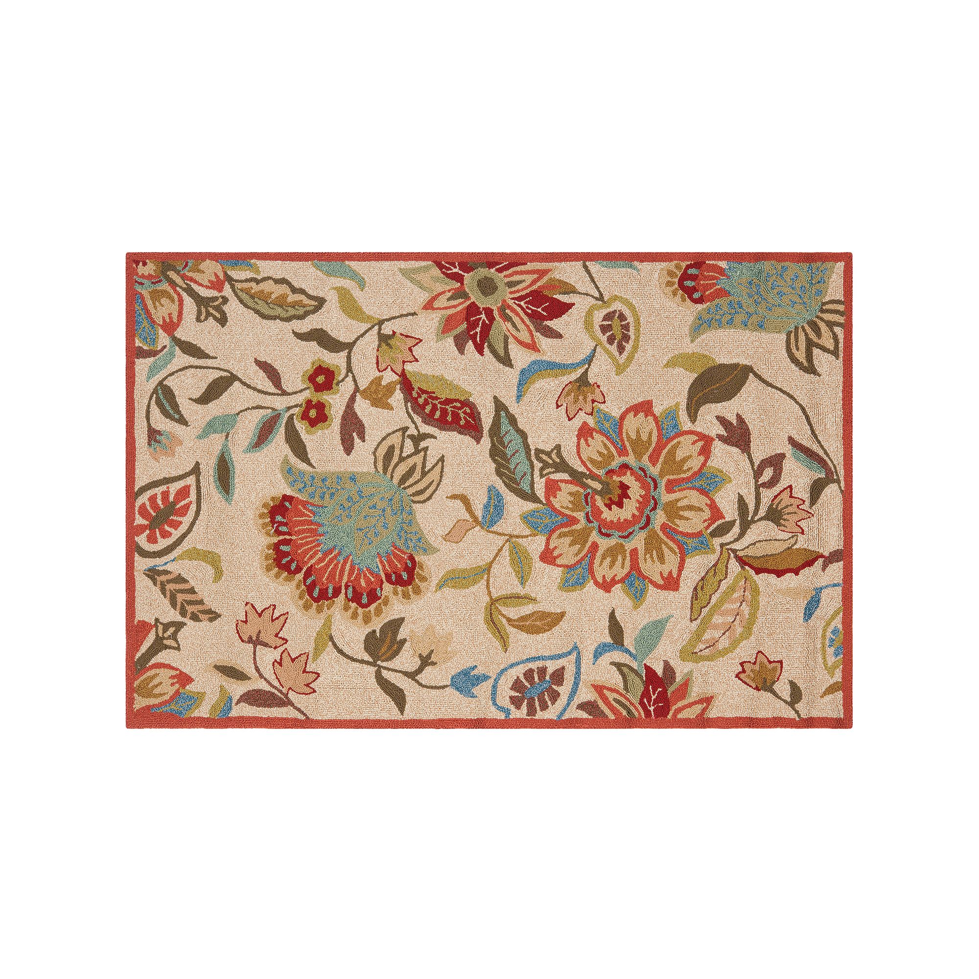 Safavieh Four Seasons Margate Floral Indoor Outdoor Rug, Ivory Rust