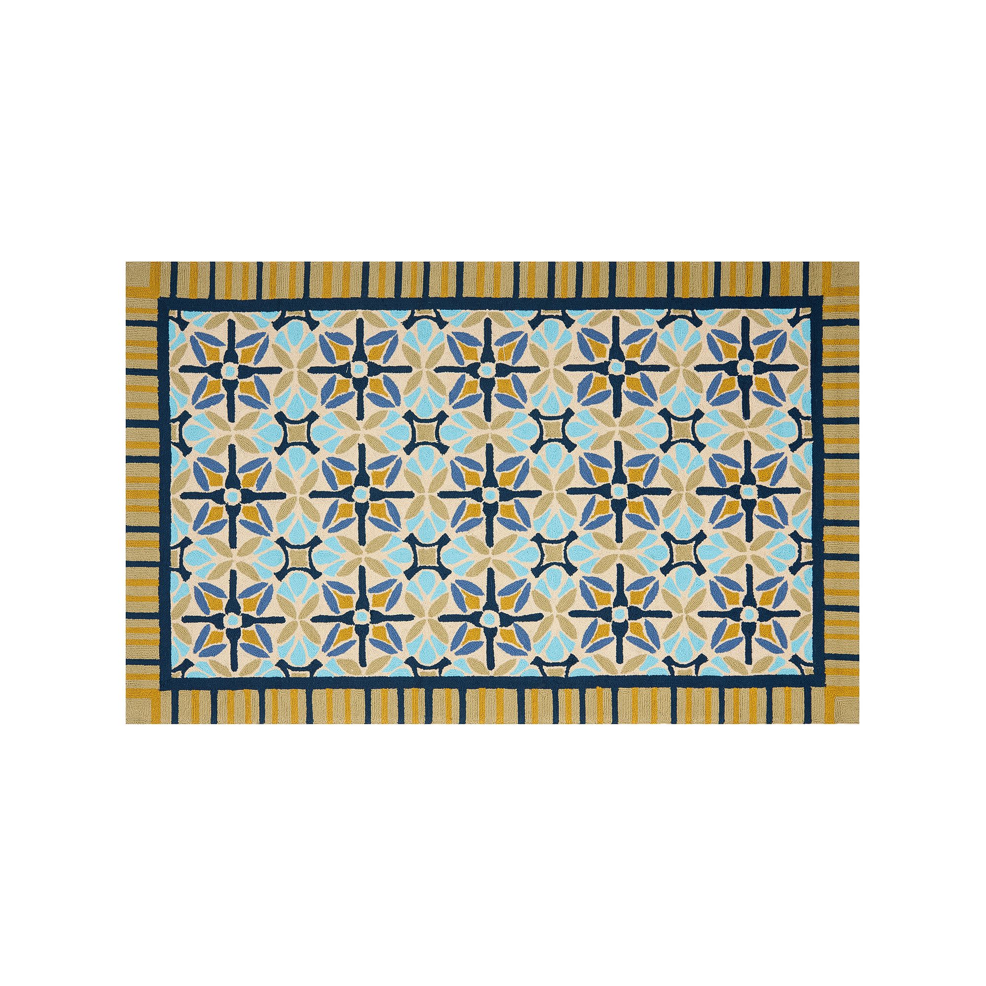 Safavieh Four Seasons Ocala Framed Suzani Indoor Outdoor Rug, Blue