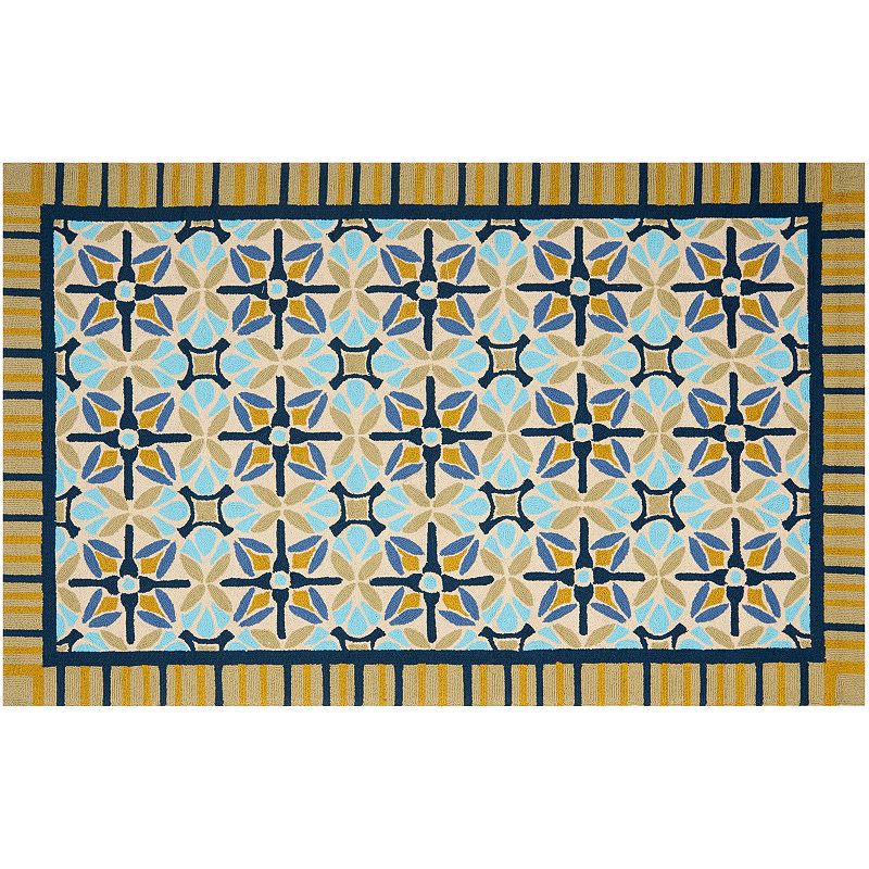 Safavieh Four Seasons Ocala Framed Suzani Indoor Outdoor Rug, Multicolor, 6FT Sq