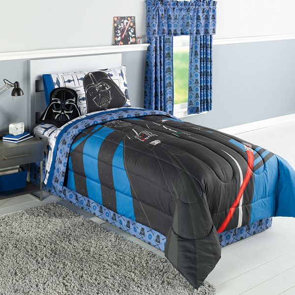Official Star Wars Product Renewed Star Wars Classic Logo Twin/Full Comforter Fade Resistant Polyester Includes 1 Bonus Sham Super Soft Kids Reversible Bedding features Darth Vader 