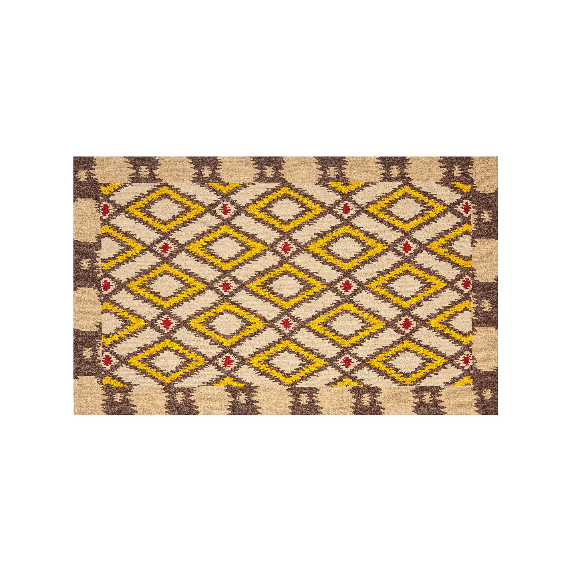 Safavieh Four Seasons Archer Framed Geometric Indoor Outdoor Rug, Beige Yel
