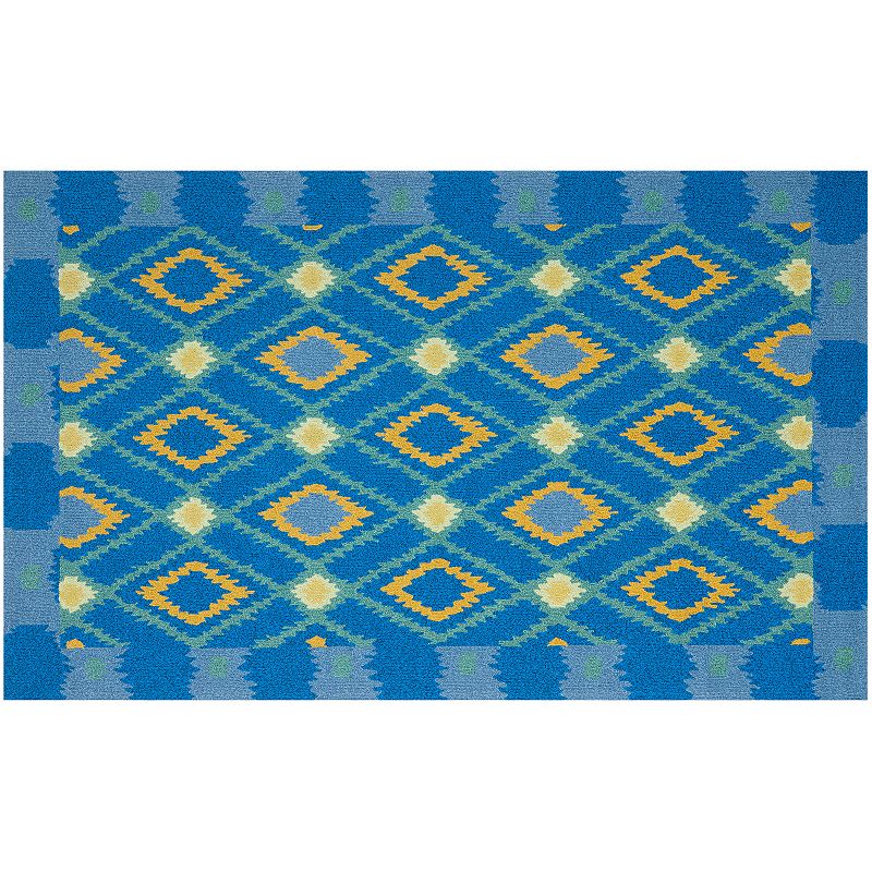 Safavieh Four Seasons Archer Framed Geometric Indoor Outdoor Rug, Multicolor, 6FT Sq