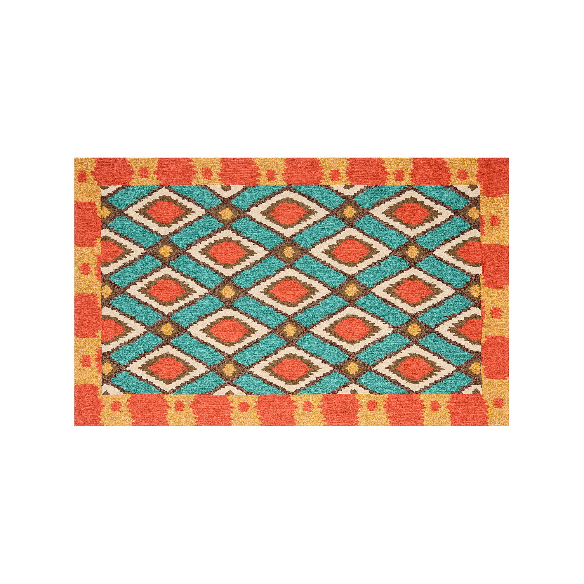 Safavieh Four Seasons Archer Framed Geometric Indoor Outdoor Rug, Light Blu