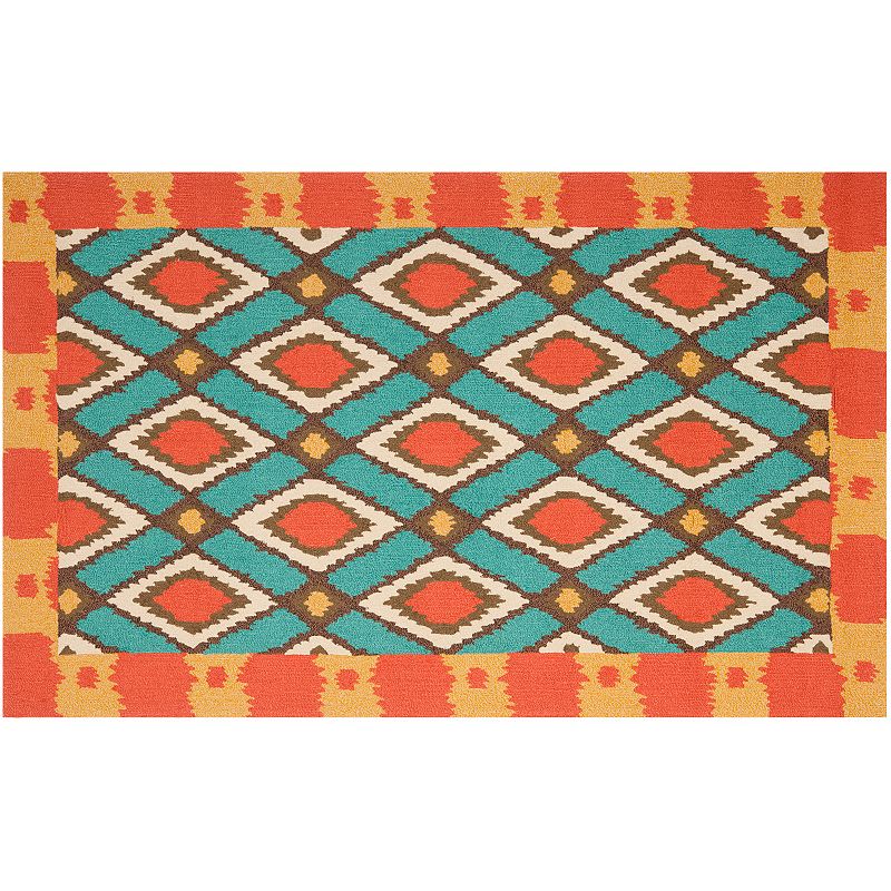 Safavieh Four Seasons Archer Framed Geometric Indoor Outdoor Rug, Multicolor, 6FT Sq