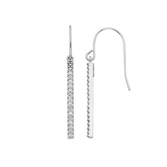 1/4 Carat T.W. Diamond Sterling Silver Stick Drop Earrings