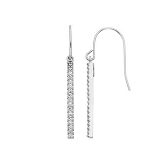 1/4 Carat T.W. Diamond Sterling Silver Stick Drop Earrings