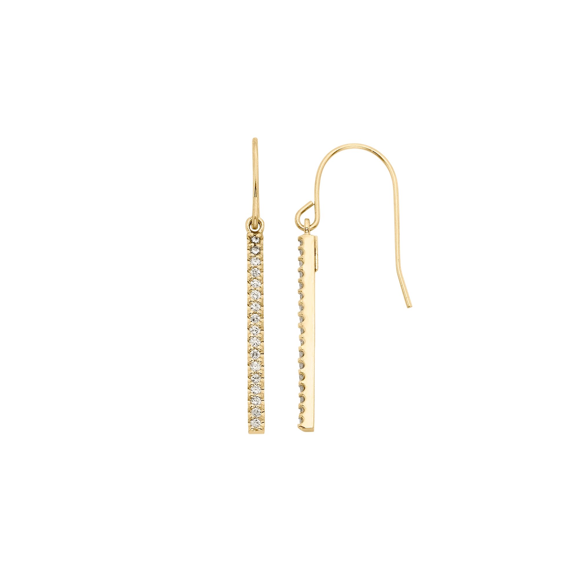 1/4 Carat T.W. Diamond 10k Gold Over Silver Stick Drop Earrings, Womens, W