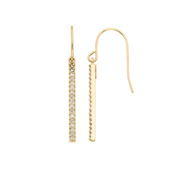 1/4 Carat T.W. Diamond 10k Gold Over Silver Stick Drop Earrings
