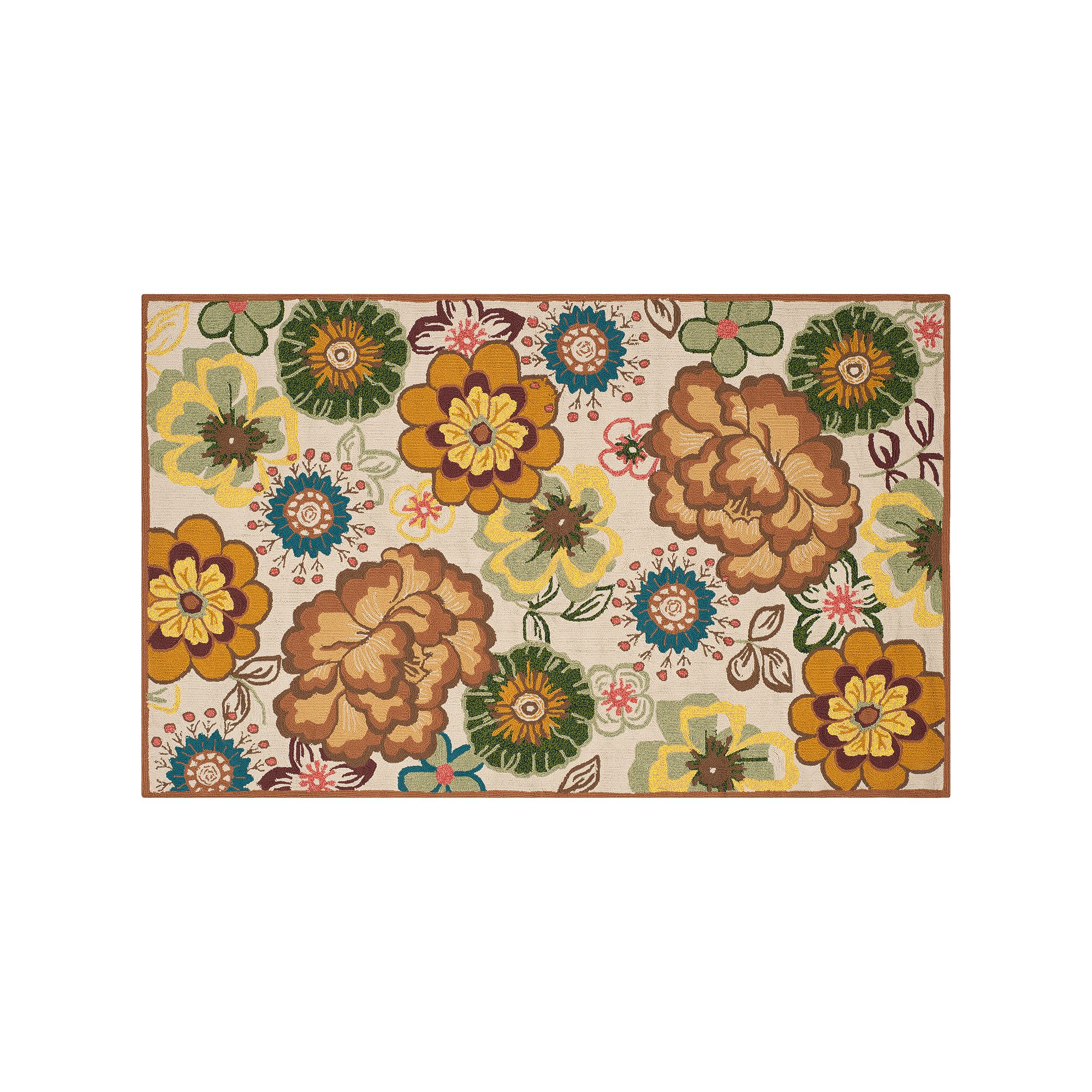 Safavieh Four Seasons Wellington Floral Indoor Outdoor Rug, Ivory Brown