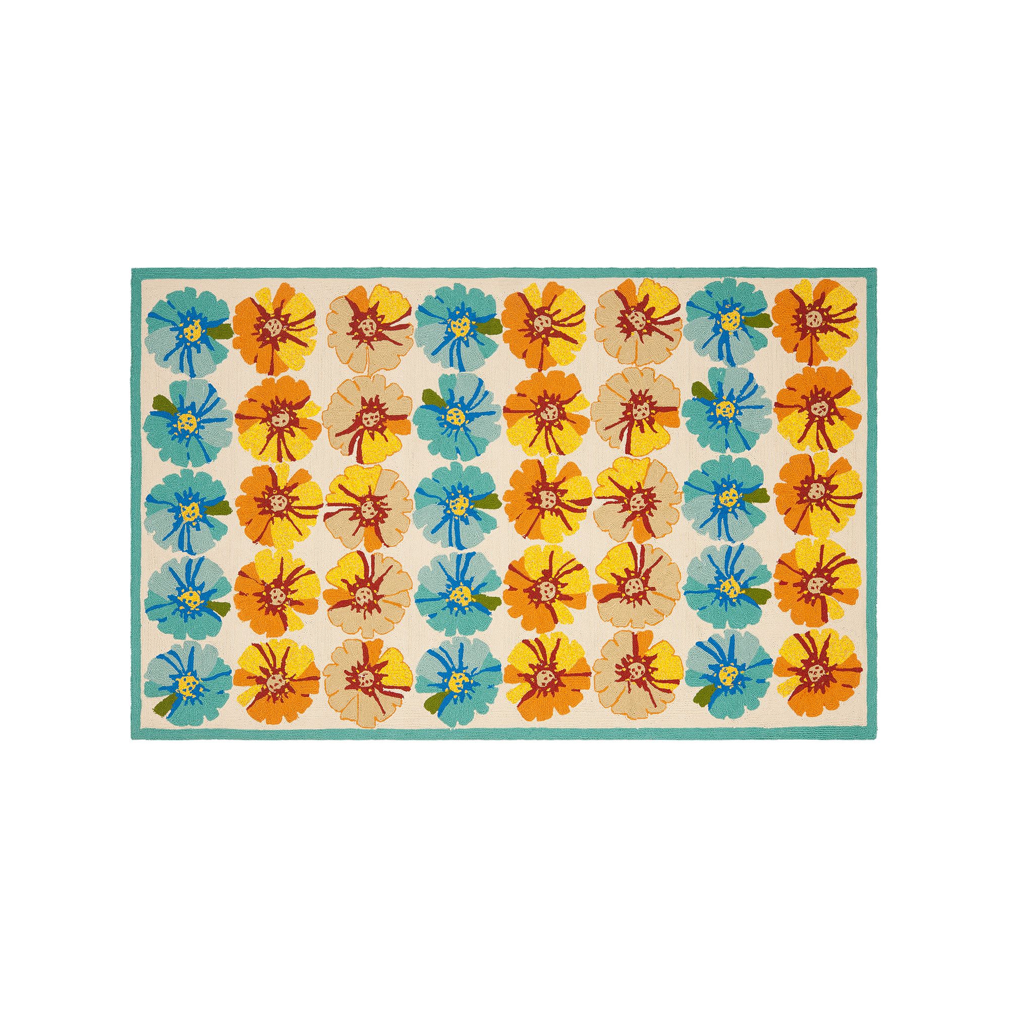 Safavieh Four Seasons Woodhaven Floral Indoor Outdoor Rug, Ivory Blue