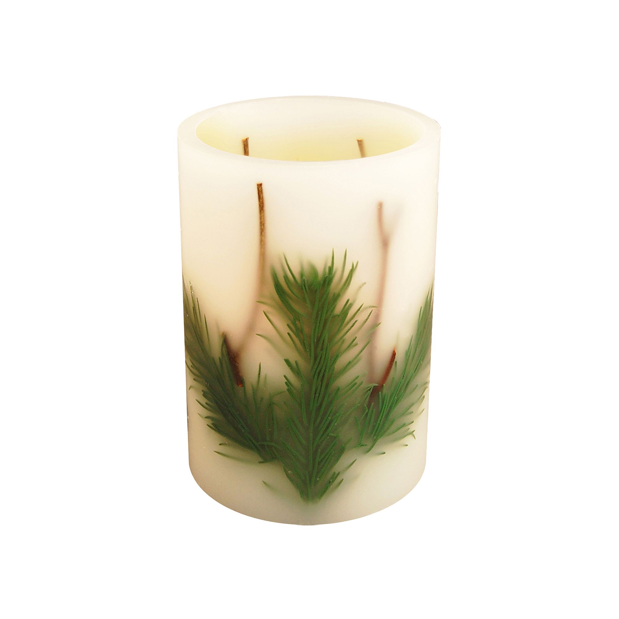 LumaBase Battery Operated LED Wax Candle Pine Needle- 1ct, White