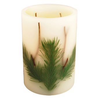 LumaBase Battery Operated LED Wax Candle Pine Needle- 1 ct