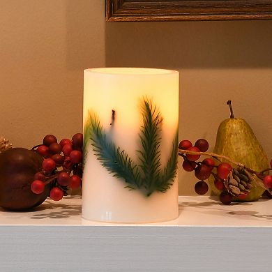 LumaBase Battery Operated LED Wax Candle Pine Needle- 1ct