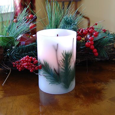 LumaBase Battery Operated LED Wax Candle Pine Needle- 1ct