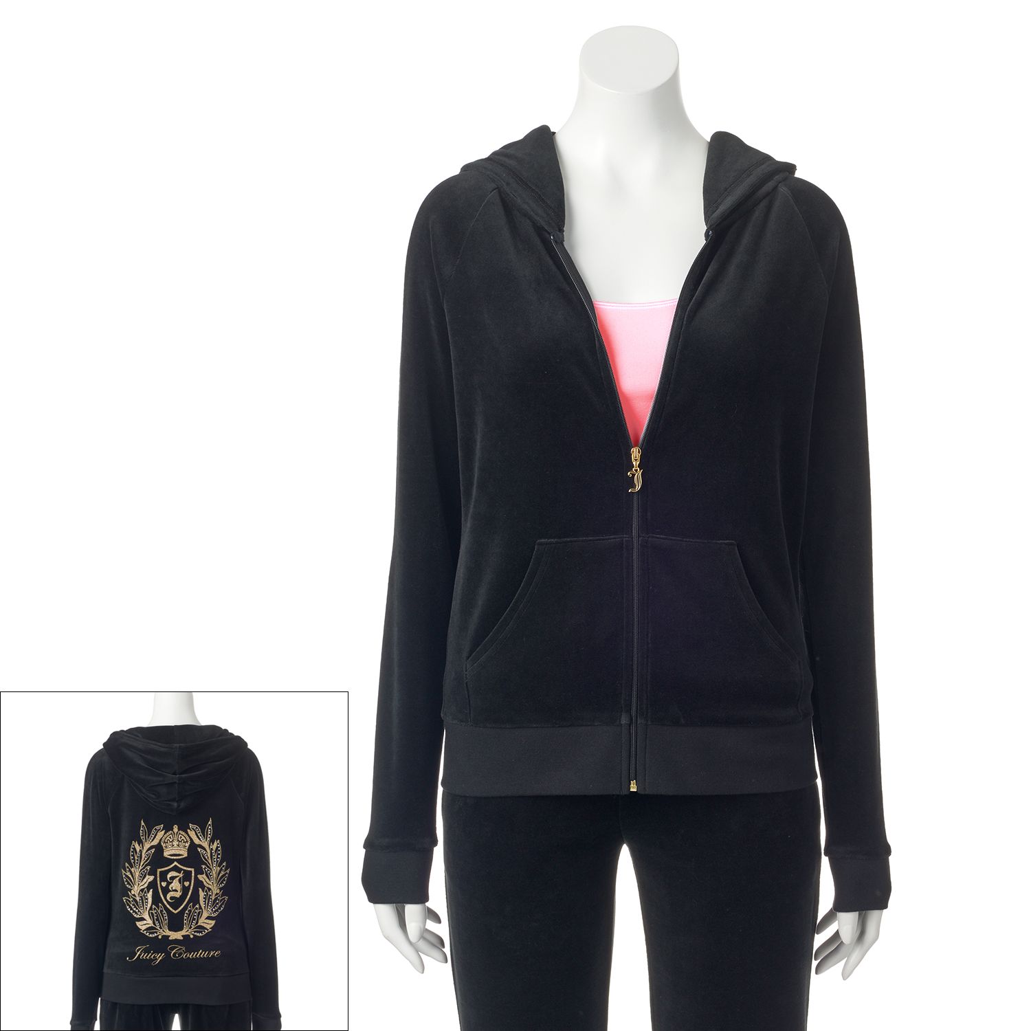 juicy couture black velour hoodie