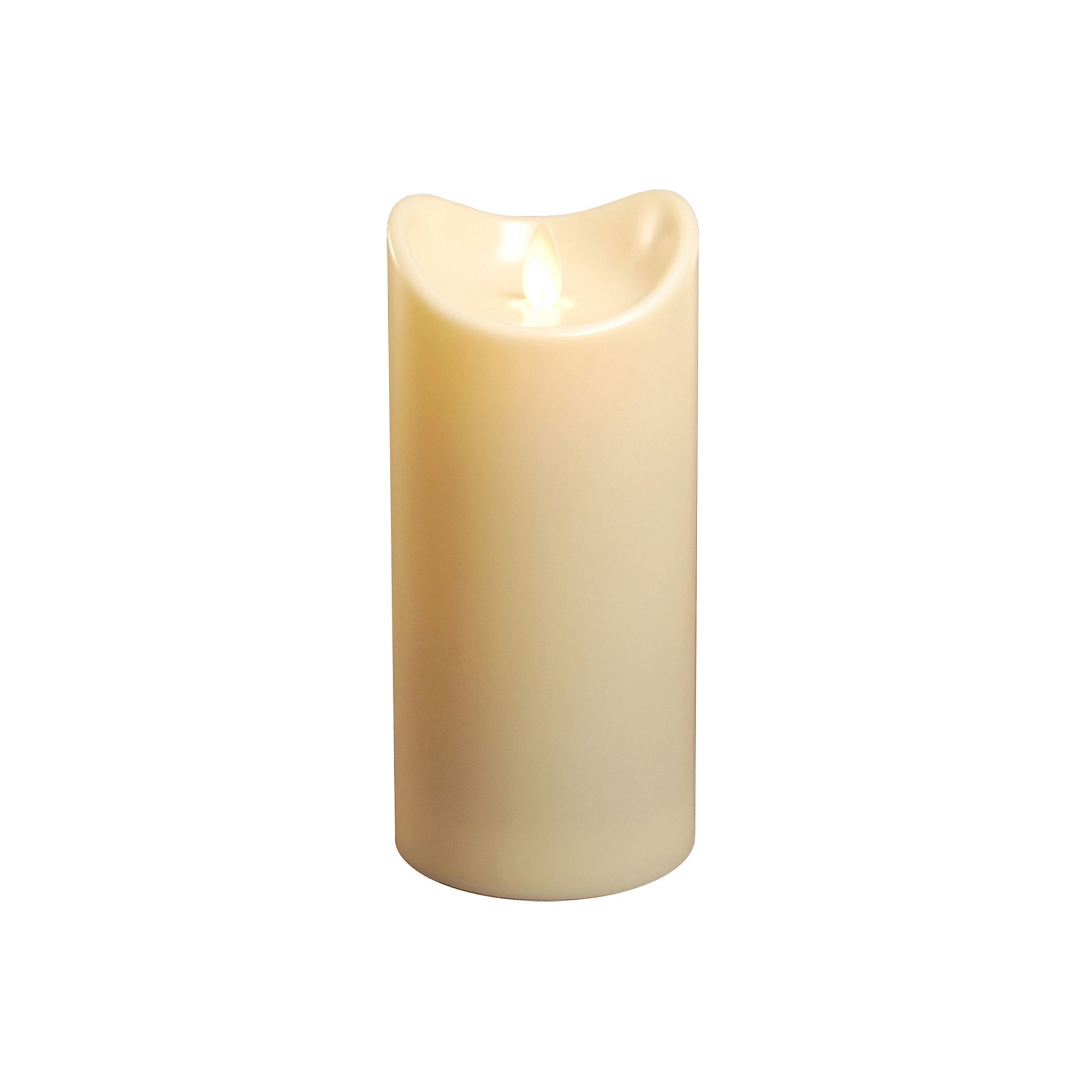LumaBase Battery Operated 7 Pillar Candle with Moving Flame, Clrs
