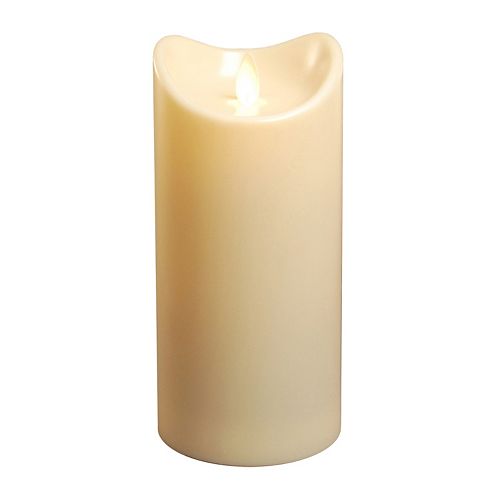 LumaBase Luminarias Action Flame LED Pillar Candle 3.5'' x 7''