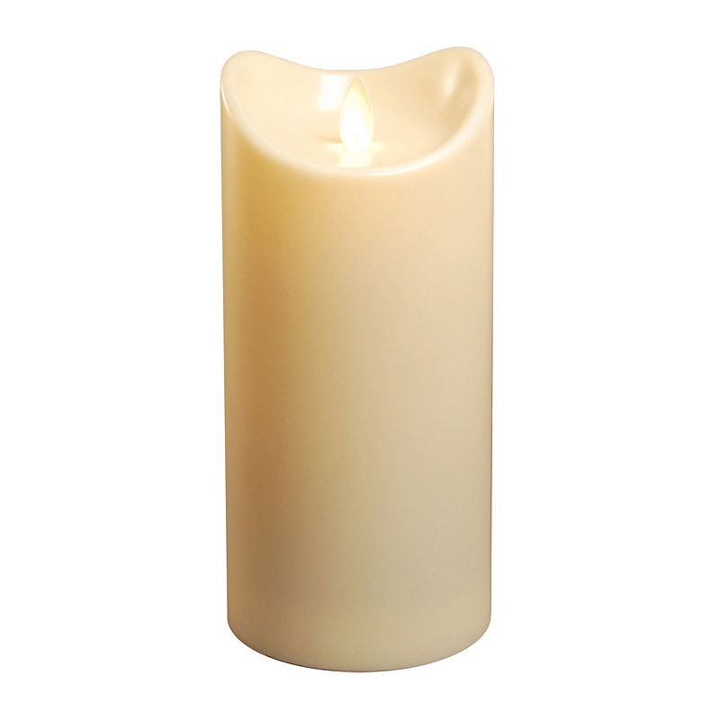 LumaBase Luminarias Action Flame LED Pillar Candle 3.5 x 7, Clrs