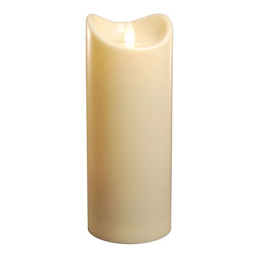 LumaBase Luminarias Action Flame LED Pillar Candle 3.5'' x 9''