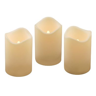 LumaBase Luminarias 3-Piece Flameless LED Pillar Candle Set