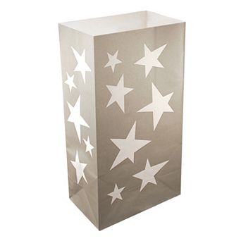 LumaBase Luminarias 24 pc Silver Stars Bags