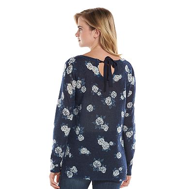 Women's LC Lauren Conrad Print Scoopneck Sweater