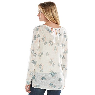 Women's LC Lauren Conrad Print Scoopneck Sweater