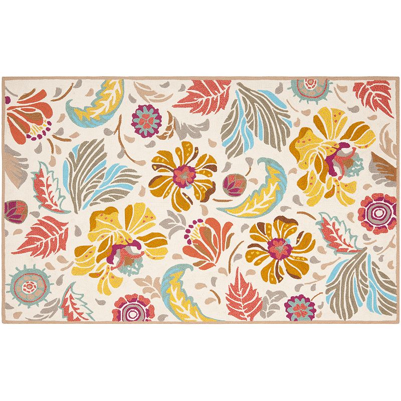 Safavieh Four Seasons Marathon Floral Indoor Outdoor Rug, Multicolor, 3.5X5.5 Ft