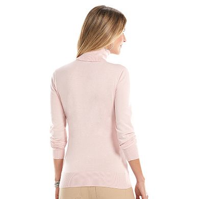 Women's Chaps Solid Turtleneck Sweater