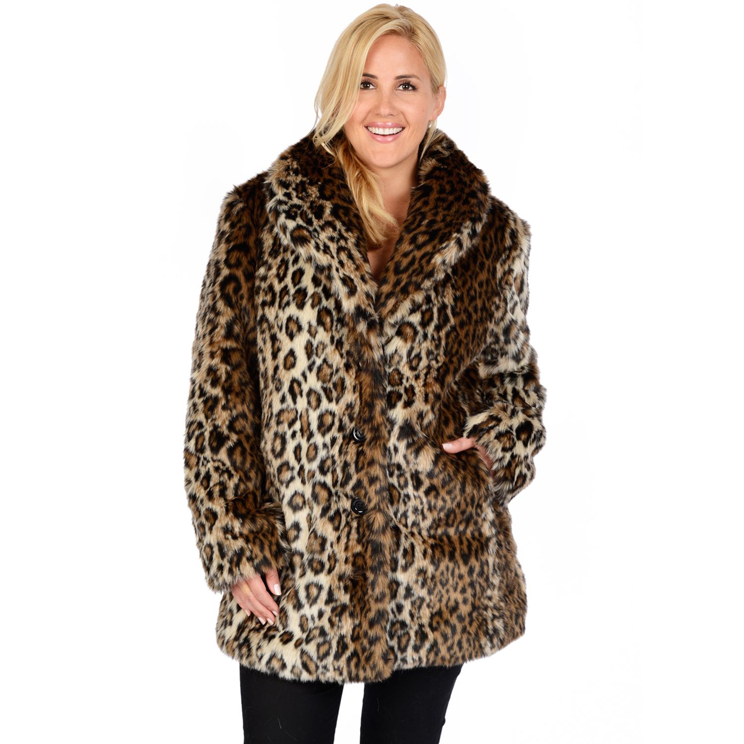 plus size leopard coat