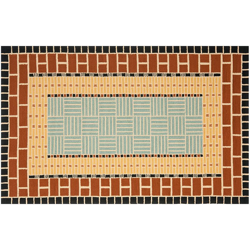 Safavieh Four Seasons Marianna Framed Geometric Indoor Outdoor Rug, Multicolor, 8X10 Ft