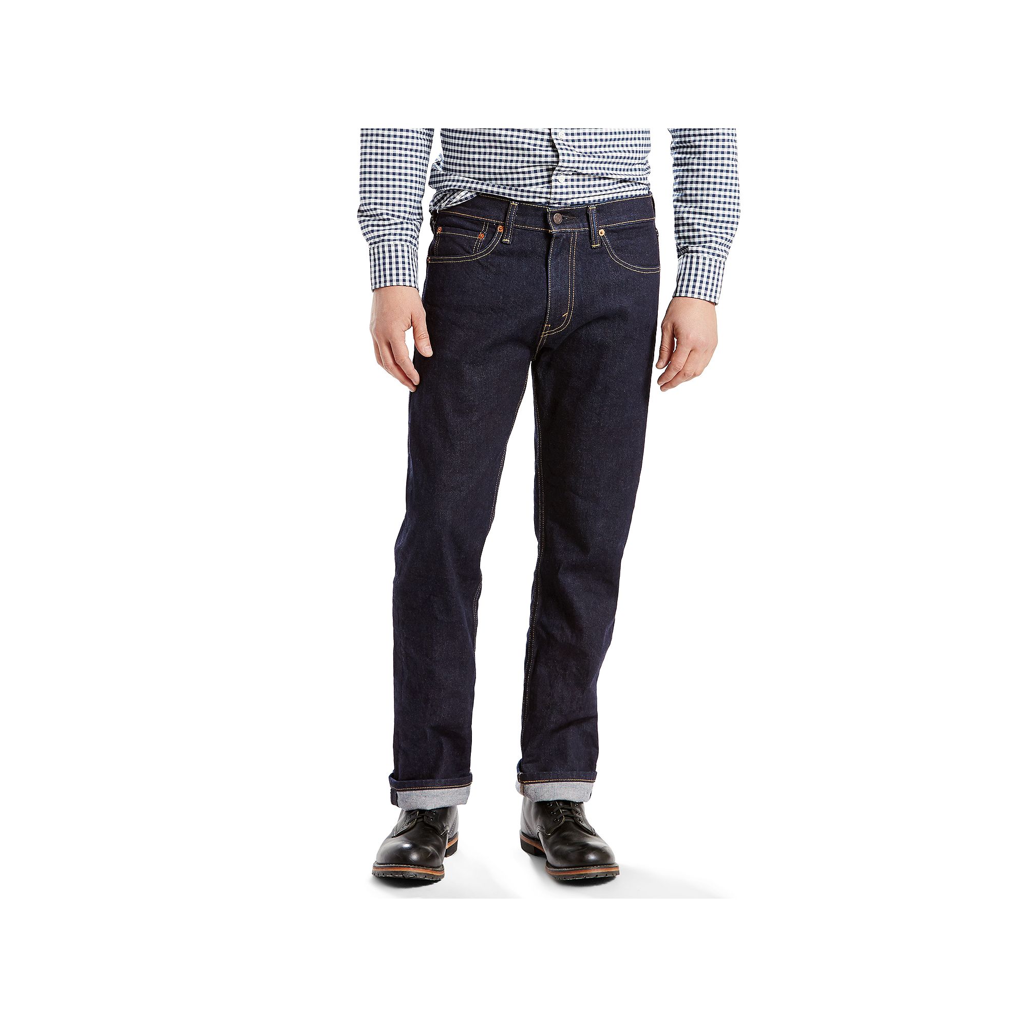 Mens Levis® 505™ Regular Fit Stretch Jeans, Size: 40X30, Rinsed