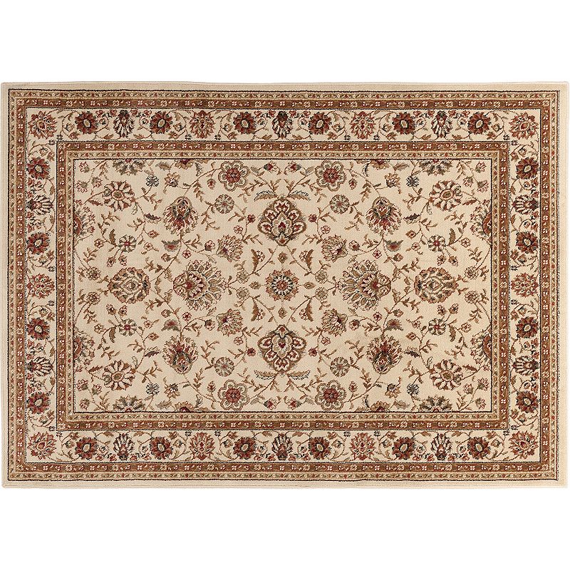 KHL Rugs Traditional Floral Rug, Beig/Green, 6.5X9.5OVL