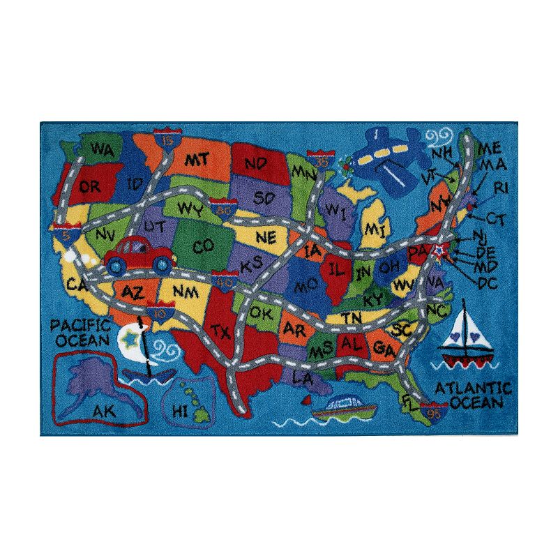 Fun Rugs Supreme Travel Fun Rug, Multicolor, 8X11 Ft