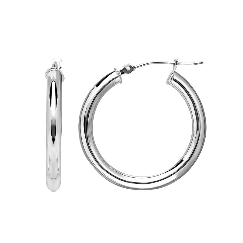 Everlasting Gold 14k Gold Tube Hoop Earrings, Womens, Silver - 99593695 - Jewelry Everlasting Gold defines versatile beauty with the sku 99593695