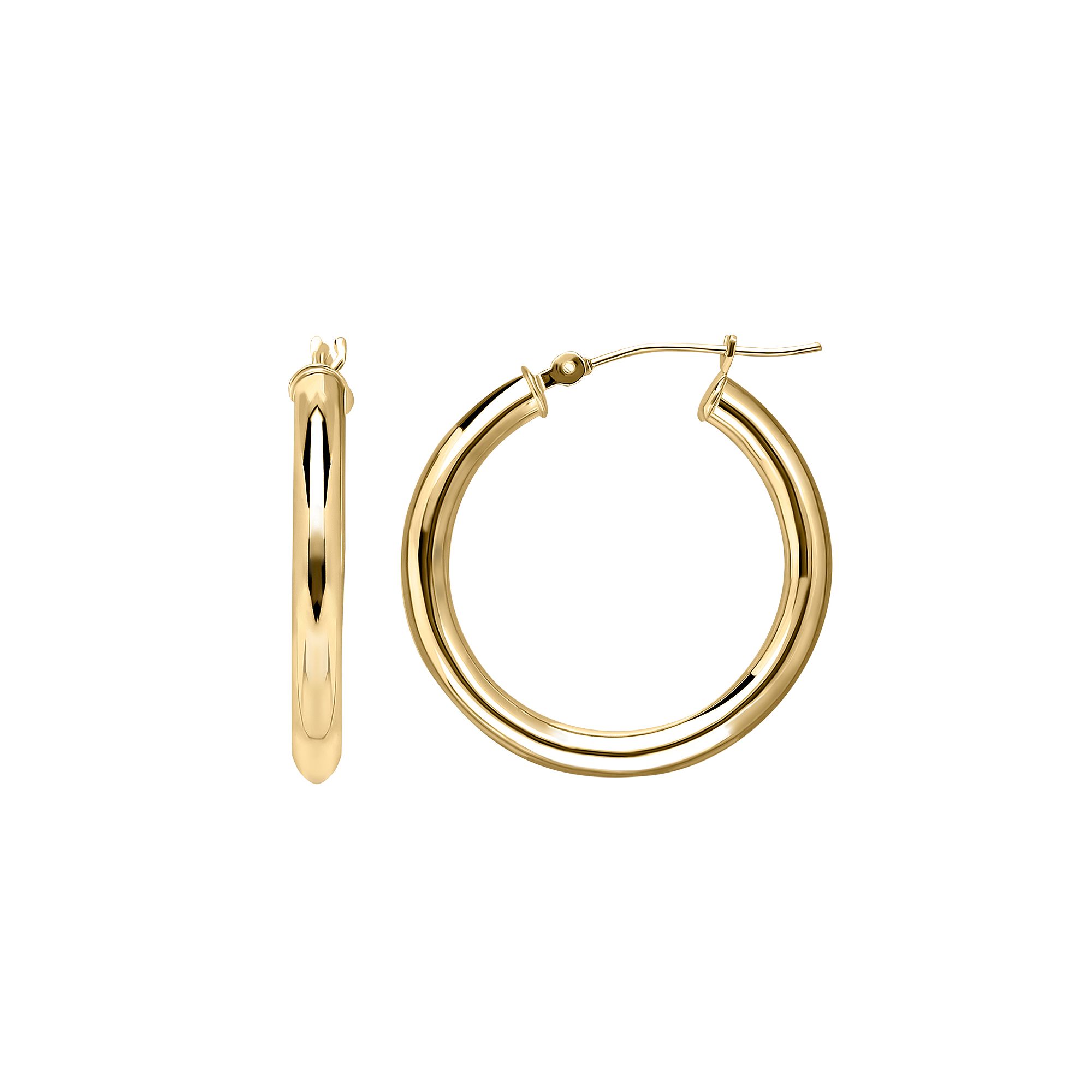 Everlasting Gold 14k Gold Tube Hoop Earrings, Womens, Yellow