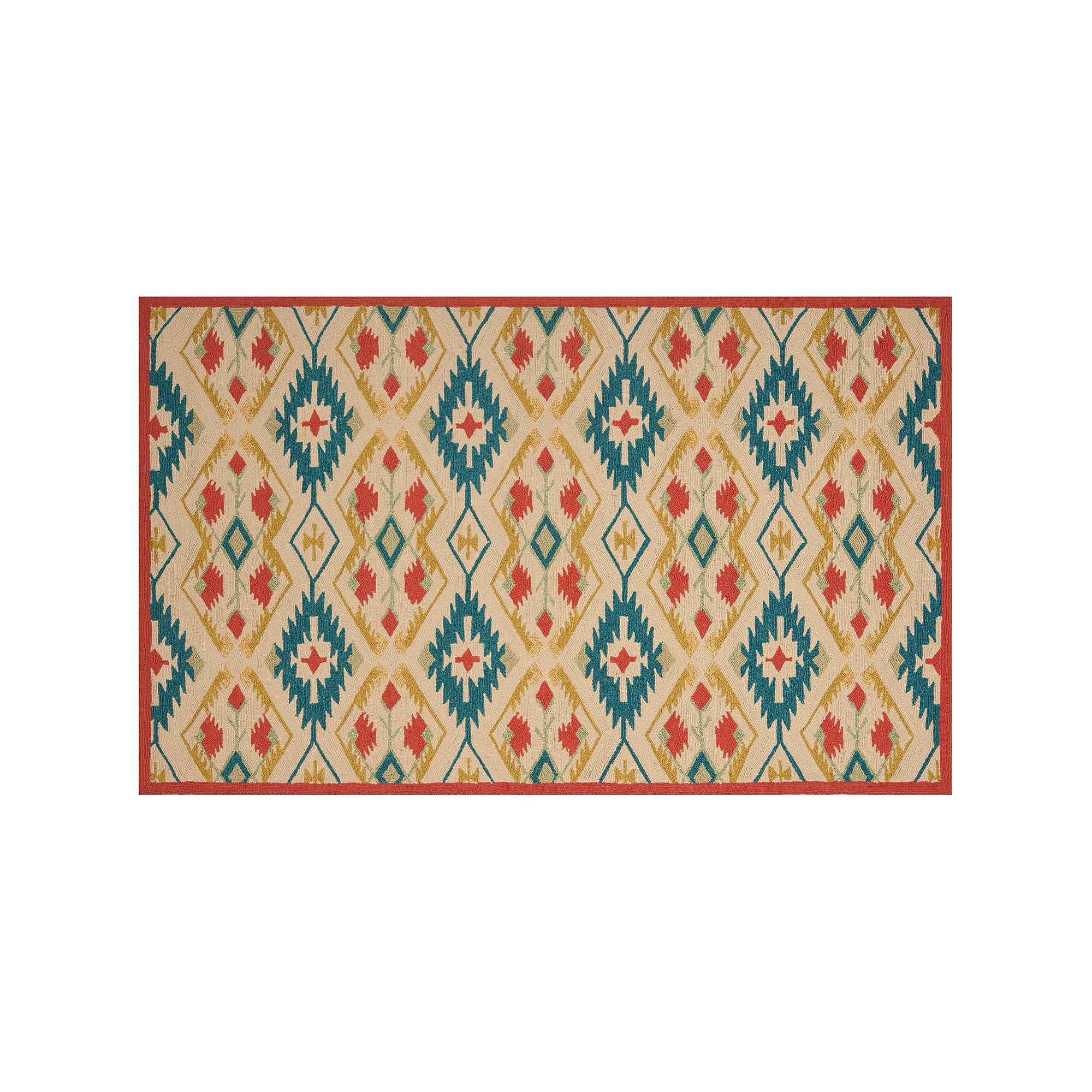 Safavieh Four Seasons Portland Geometric Indoor Outdoor Rug, Natural Blue